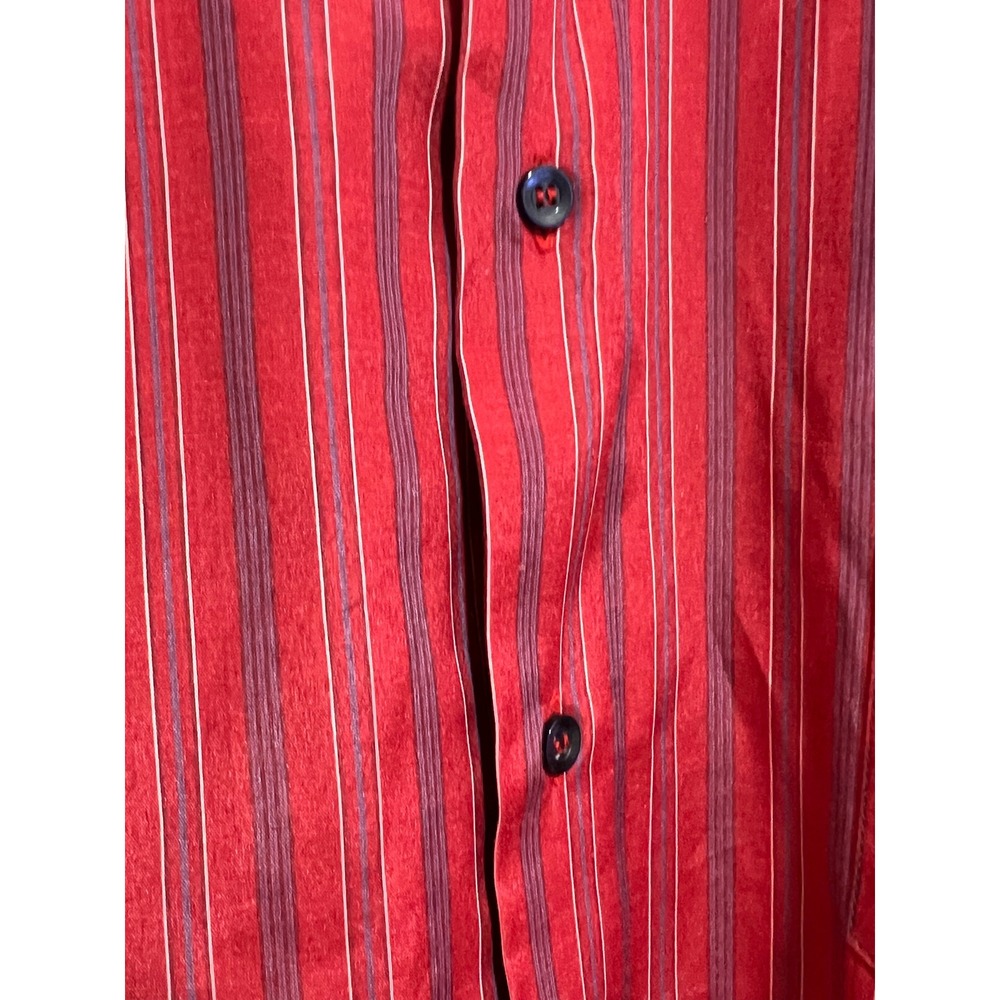 Vintage Chemise Lacoste Mens XXL Red Striped Short Sleeve Button Down Shirt - Picture 8 of 15
